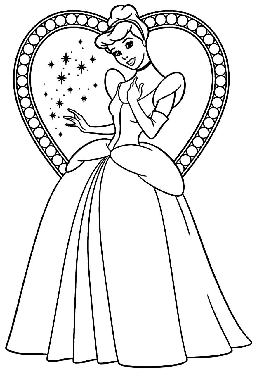 desenho animado Cinderela para pintar