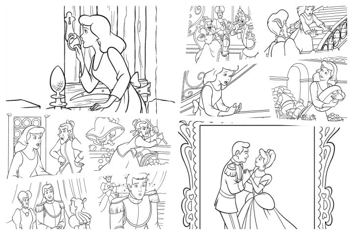 Cinderela com os ratinhos para colorir