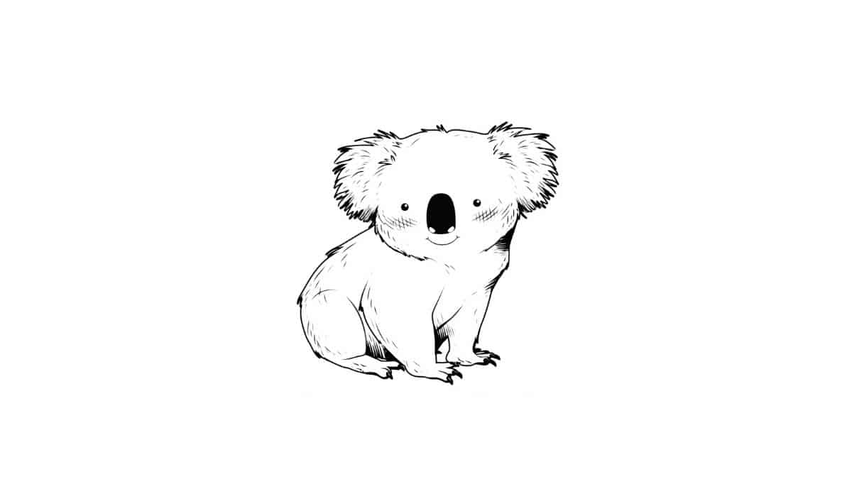 desenho de coala para imprimir e pintar