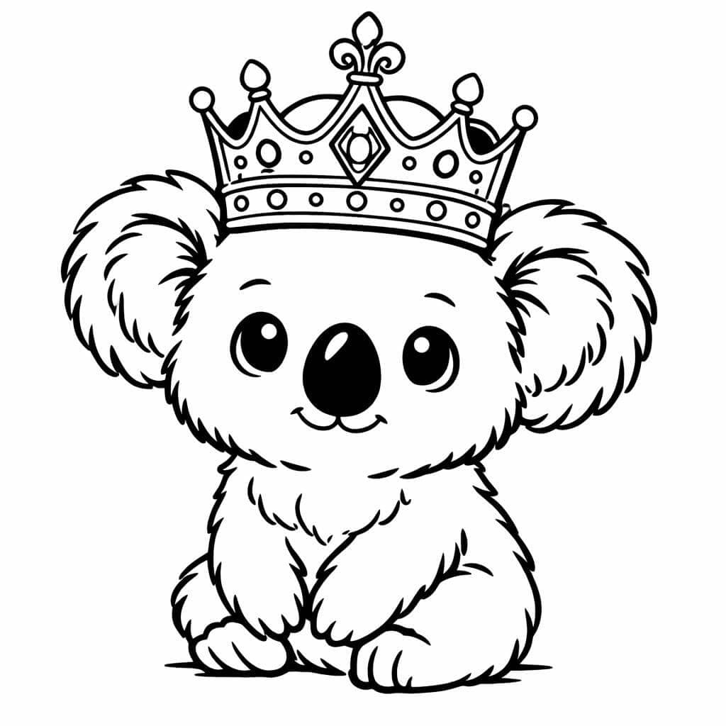 desenho de coala para imprimir e pintar