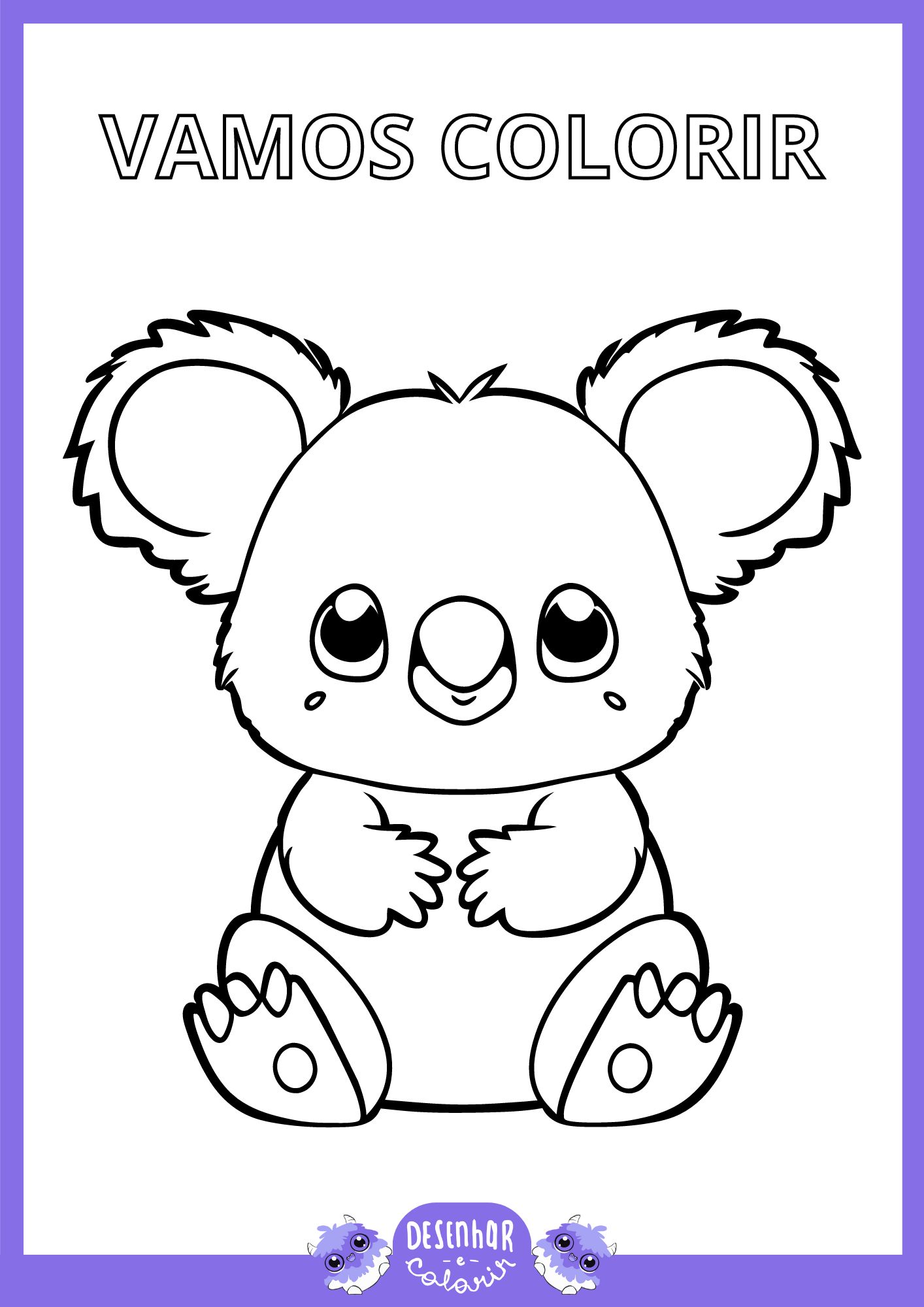 desenho realista de coala para colorir