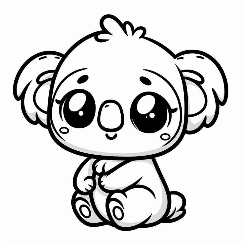 desenho realista de coala para colorir