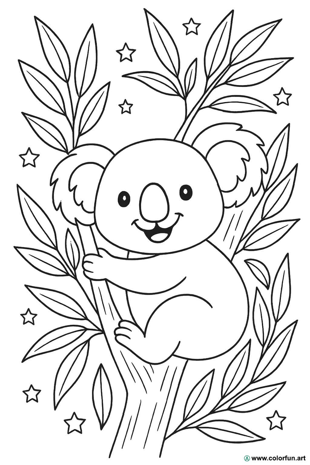 coala desenho para atividade escolar