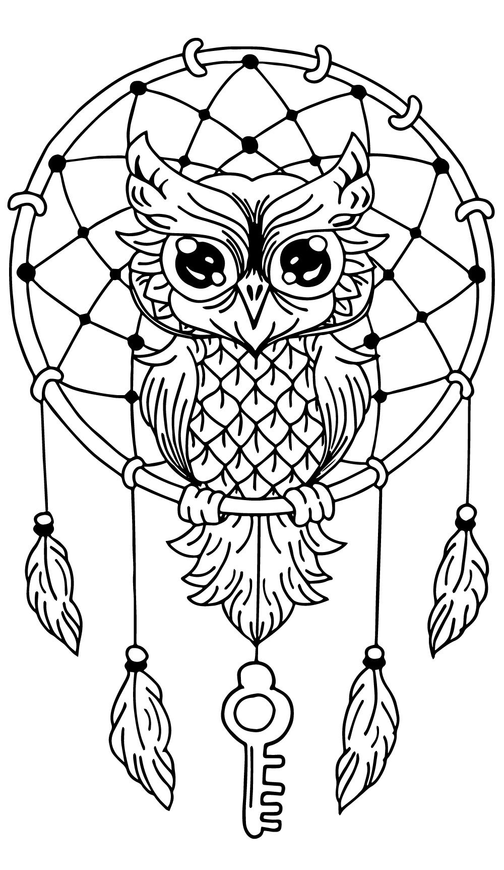 coruja para colorir realista