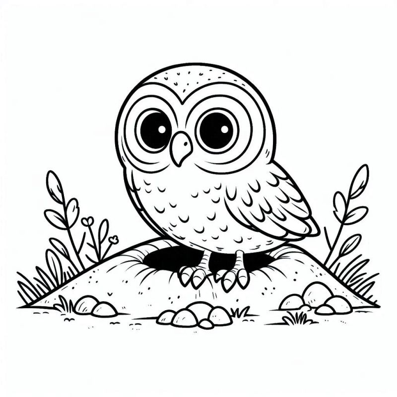 coruja para colorir com lápis de cor