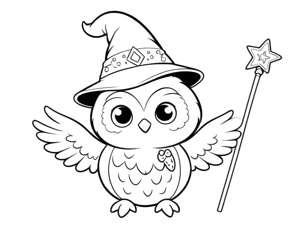 coruja com óculos para colorir