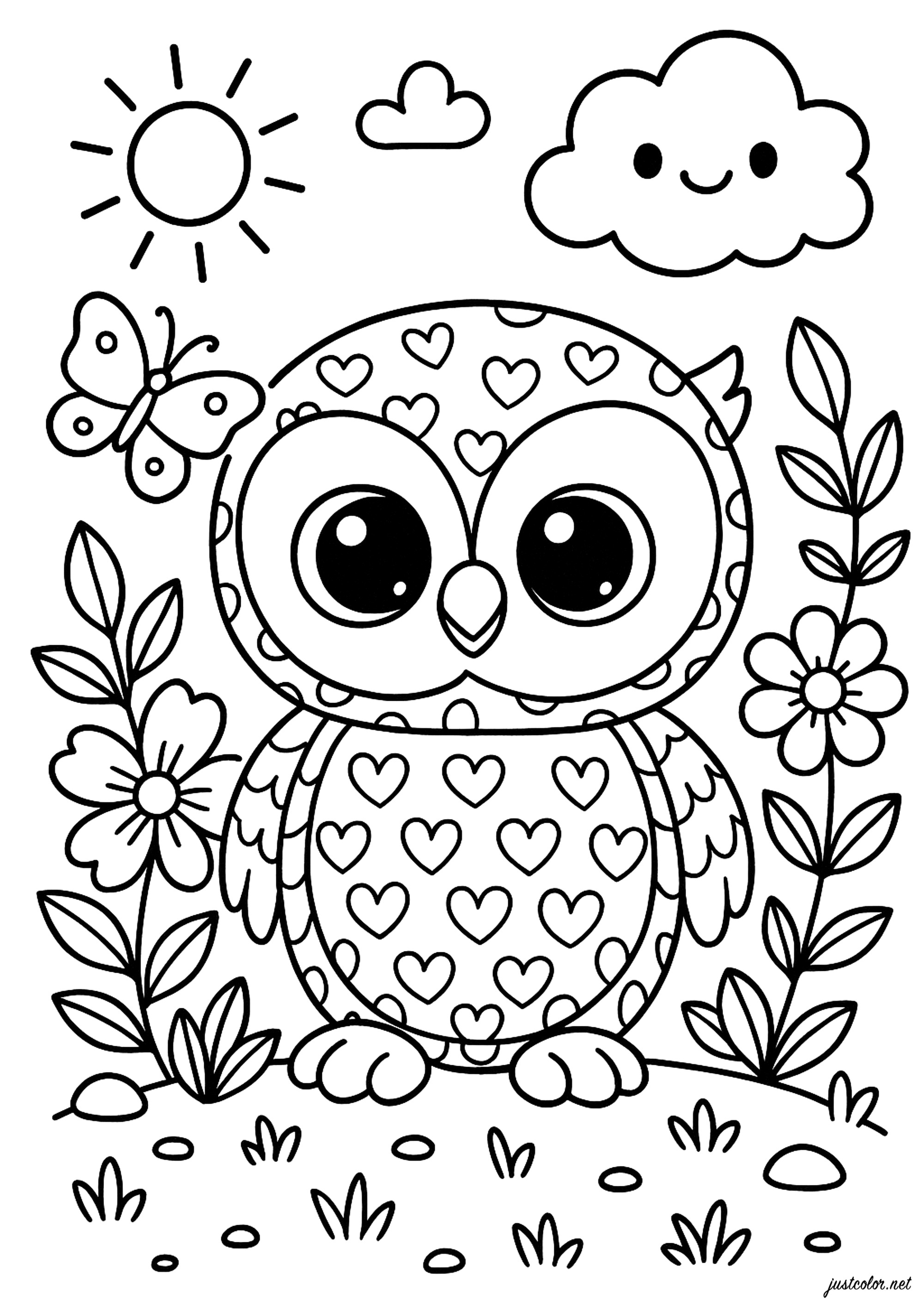 coruja para colorir com giz de cera