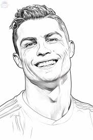 cristiano ronaldo em ação para colorir