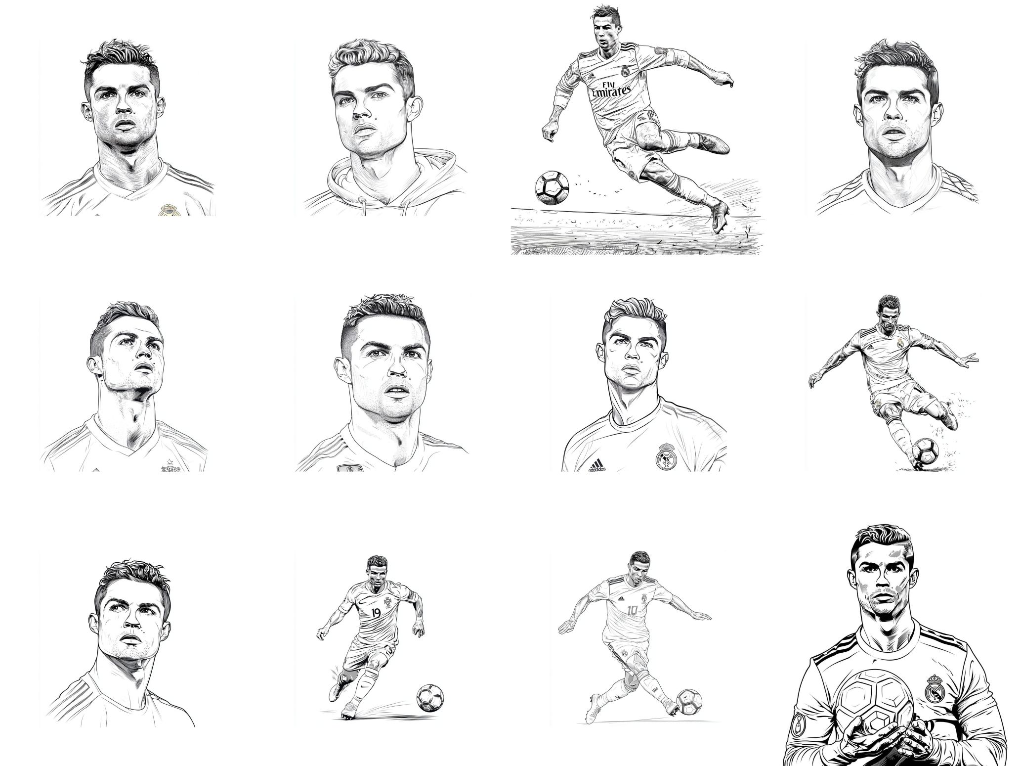 cristiano ronaldo com troféu para colorir