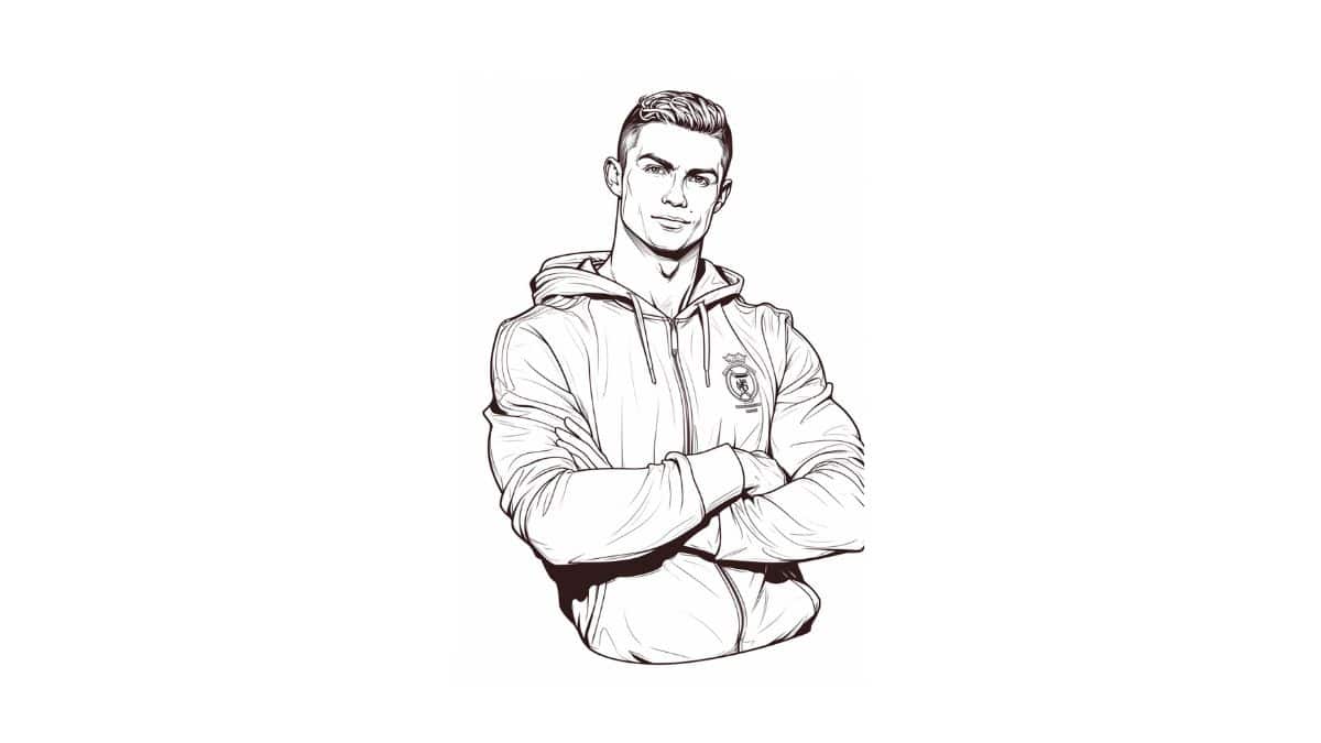 cristiano ronaldo in action coloring page