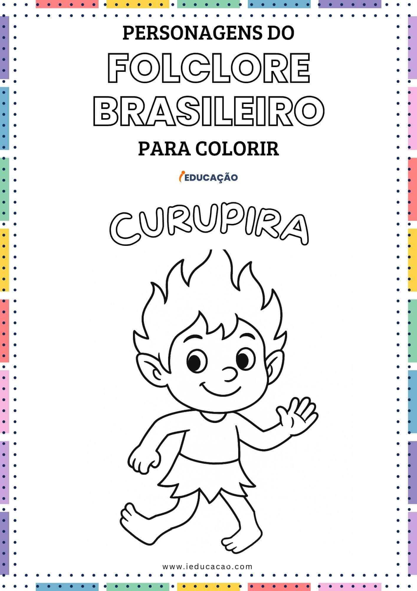 curupira para imprimir e colorir