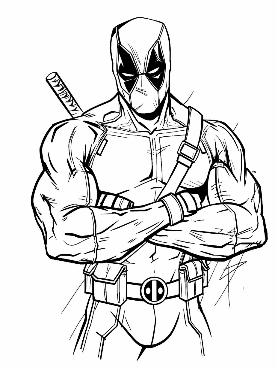 desenho Deadpool para pintar