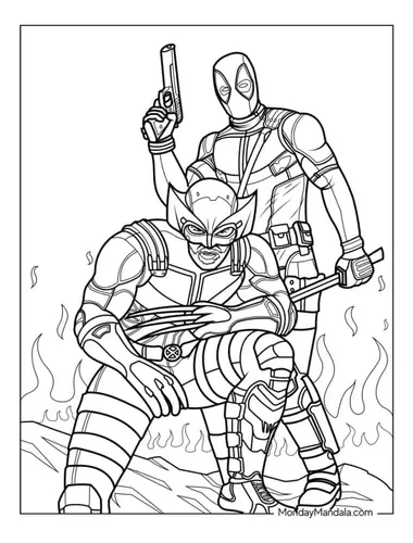 imagens Deadpool para colorir