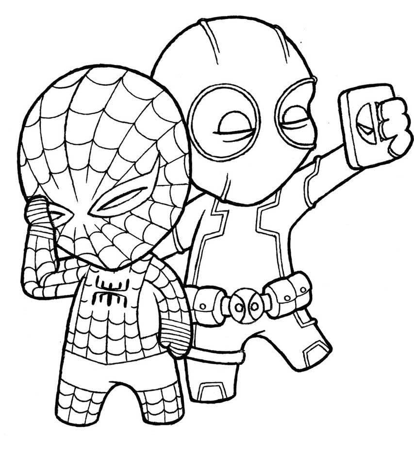 colorir Wolverine e Deadpool