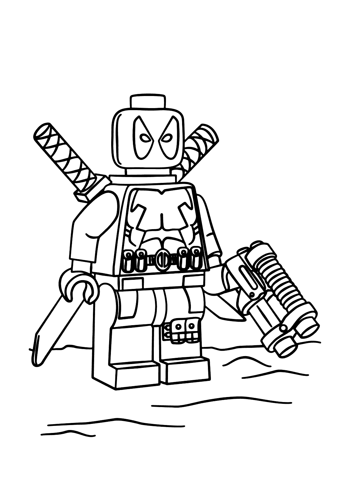 Deadpool e Cable para colorir