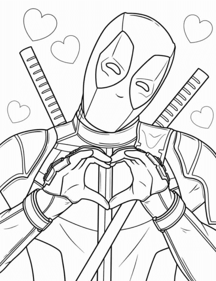 desenho Deadpool estilo chibi