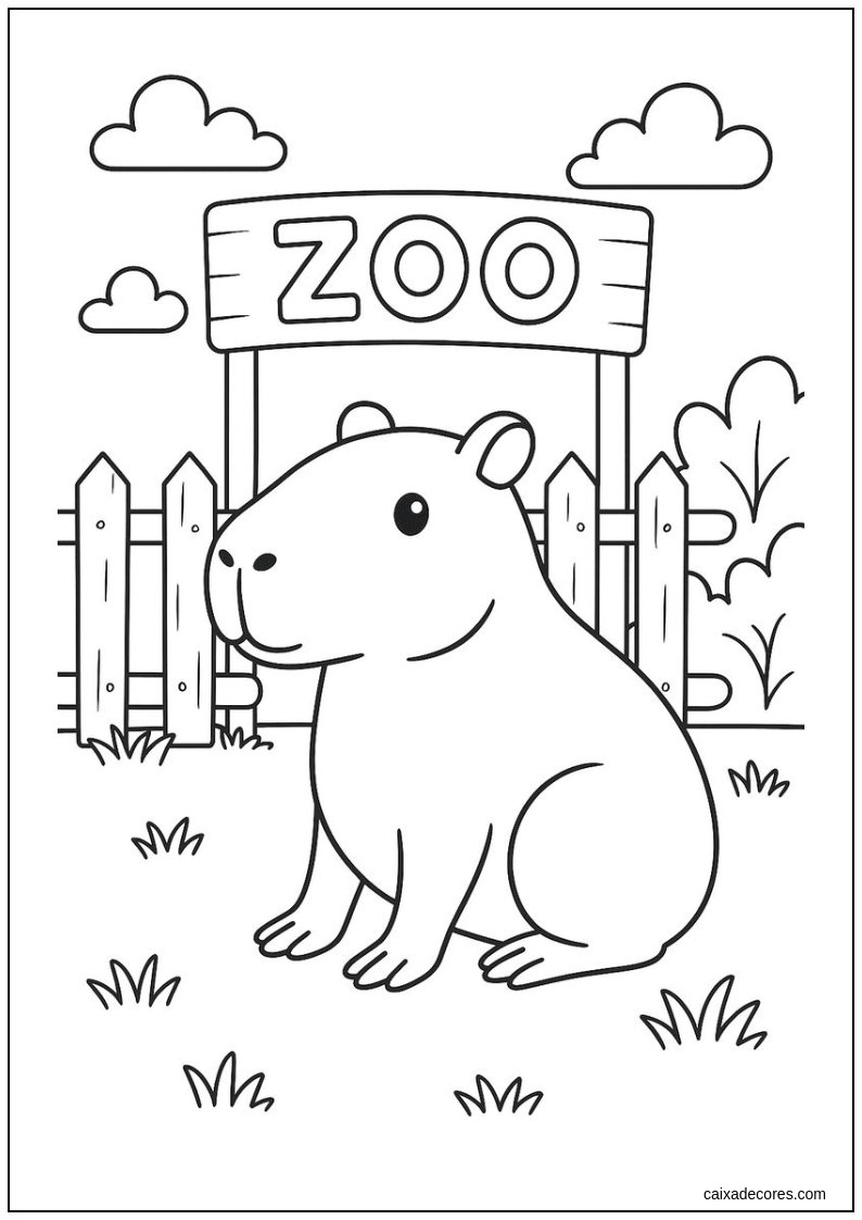 Desenhos de Capivara Realistas: Imprima e Pinte a Natureza em Detalhes