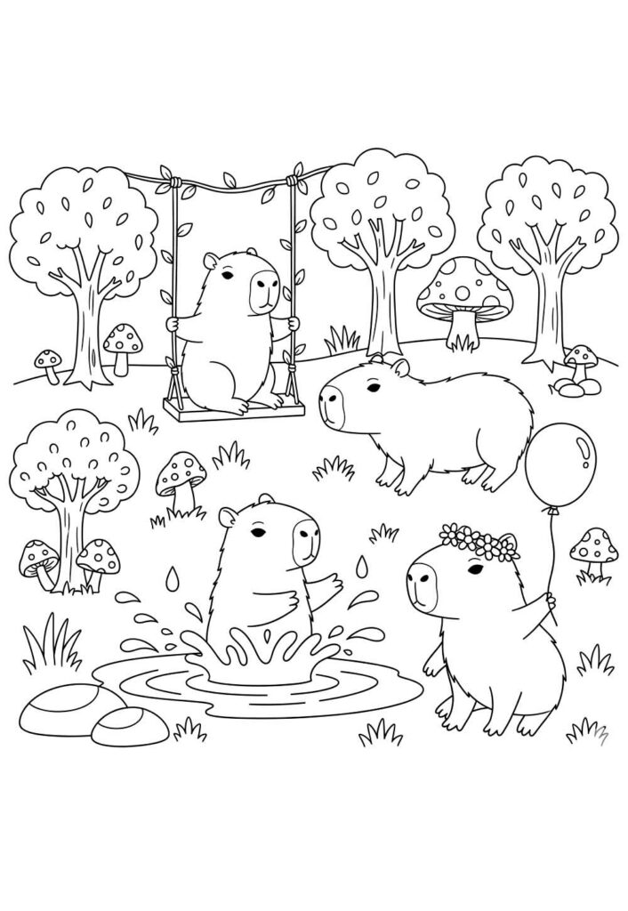 desenho capivara para colorir