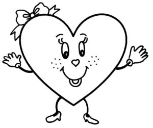 desenho com coracao para colorir