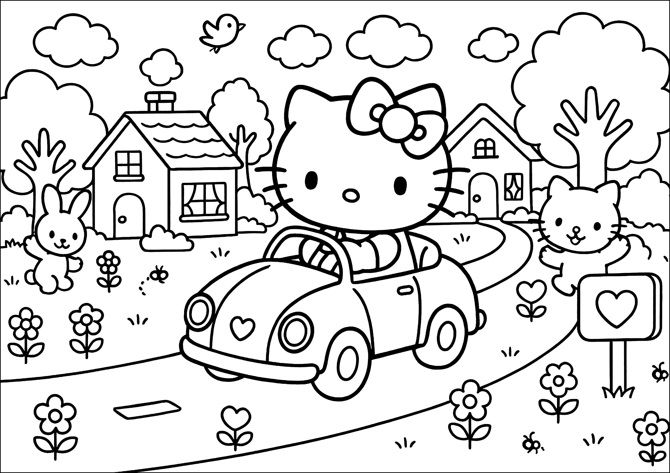 desenho da hello kitty para colorir
