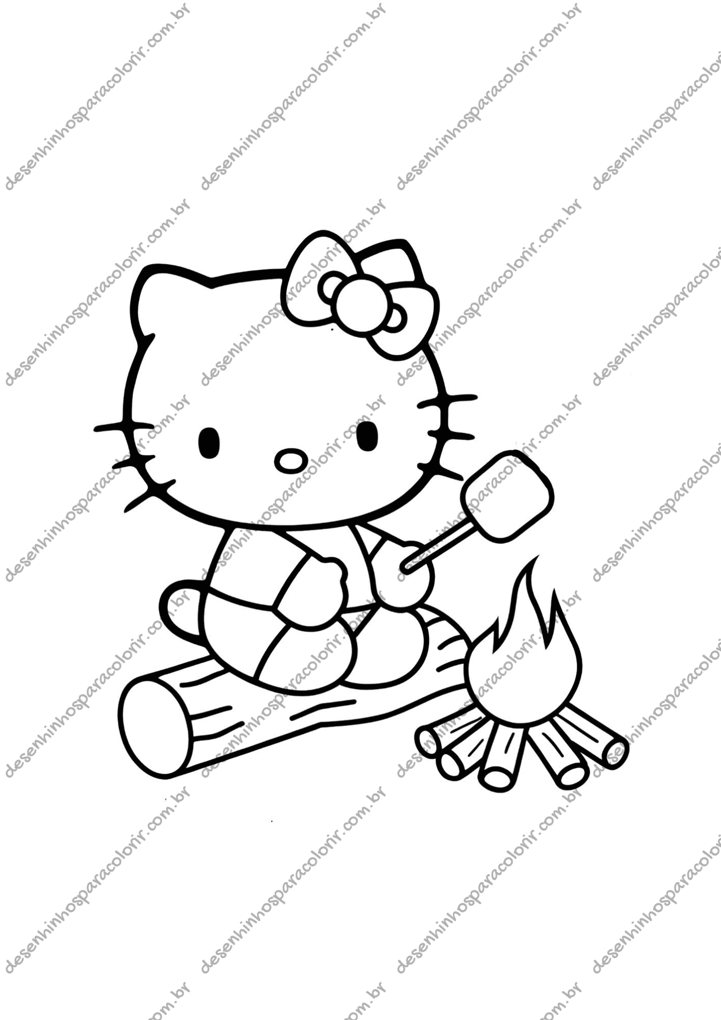 desenho da hello kitty para colorir