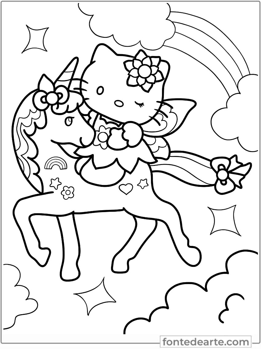 desenho da hello kitty para colorir