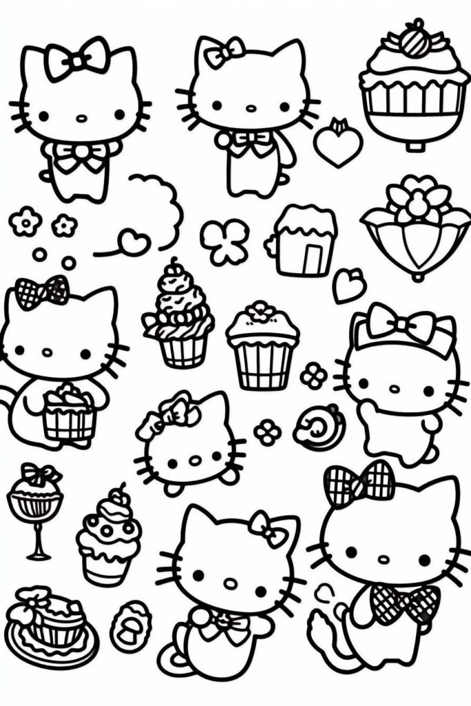 desenho da hello kitty para colorir