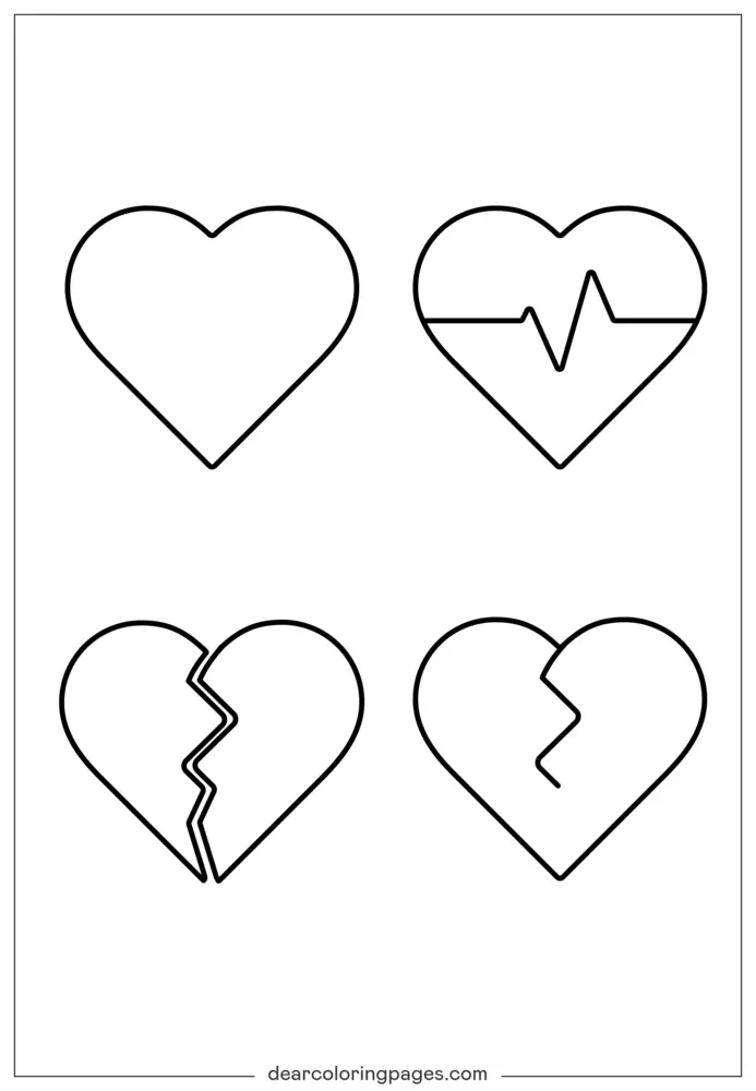 desenho de coração para colorir