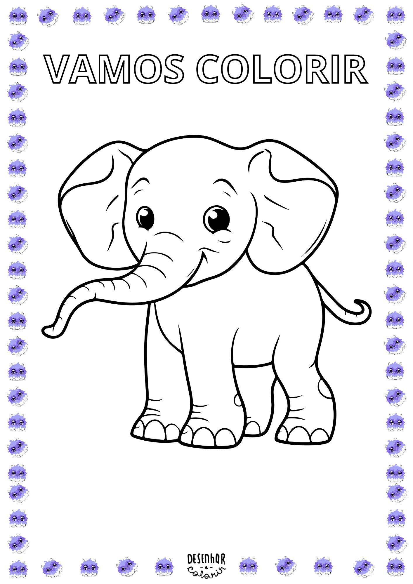 Elefantes Famosos em Desenhos Animados para Colorir (ex: Dumbo)