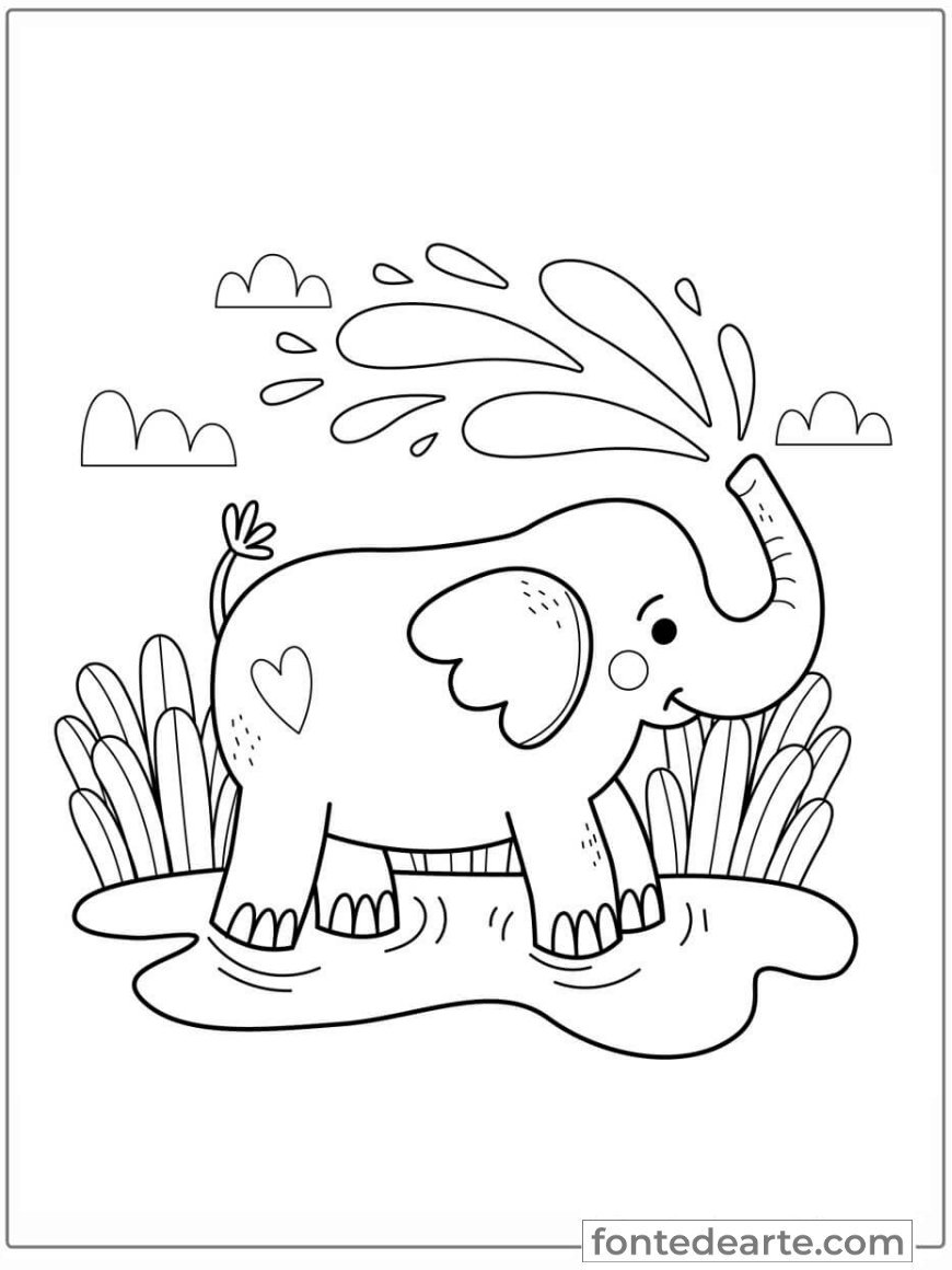 Elefantes Famosos em Desenhos Animados para Colorir (ex: Dumbo)