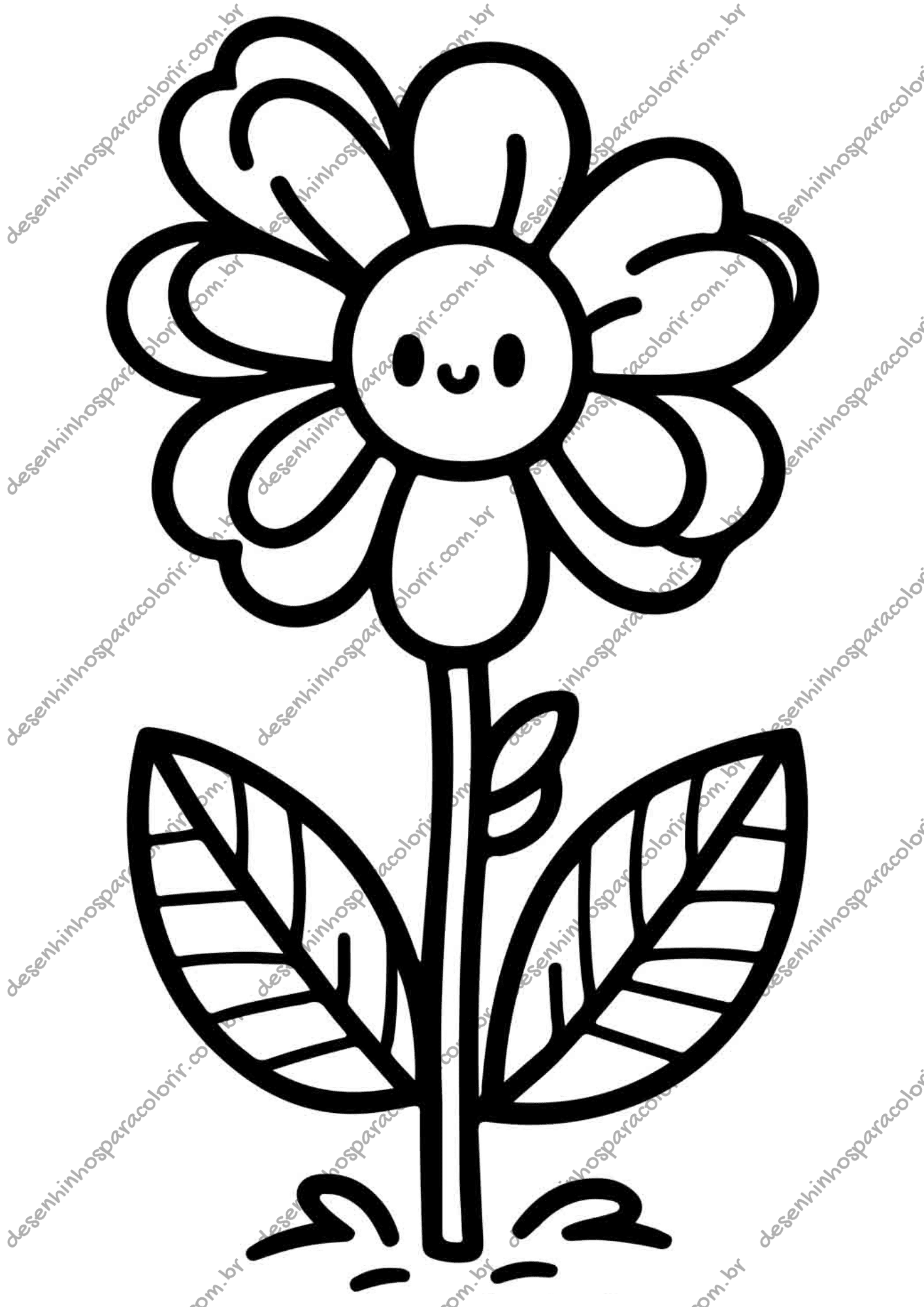desenho flor para colorir