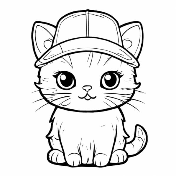 10 Desenhos de Gatos Kawaii para Crianças