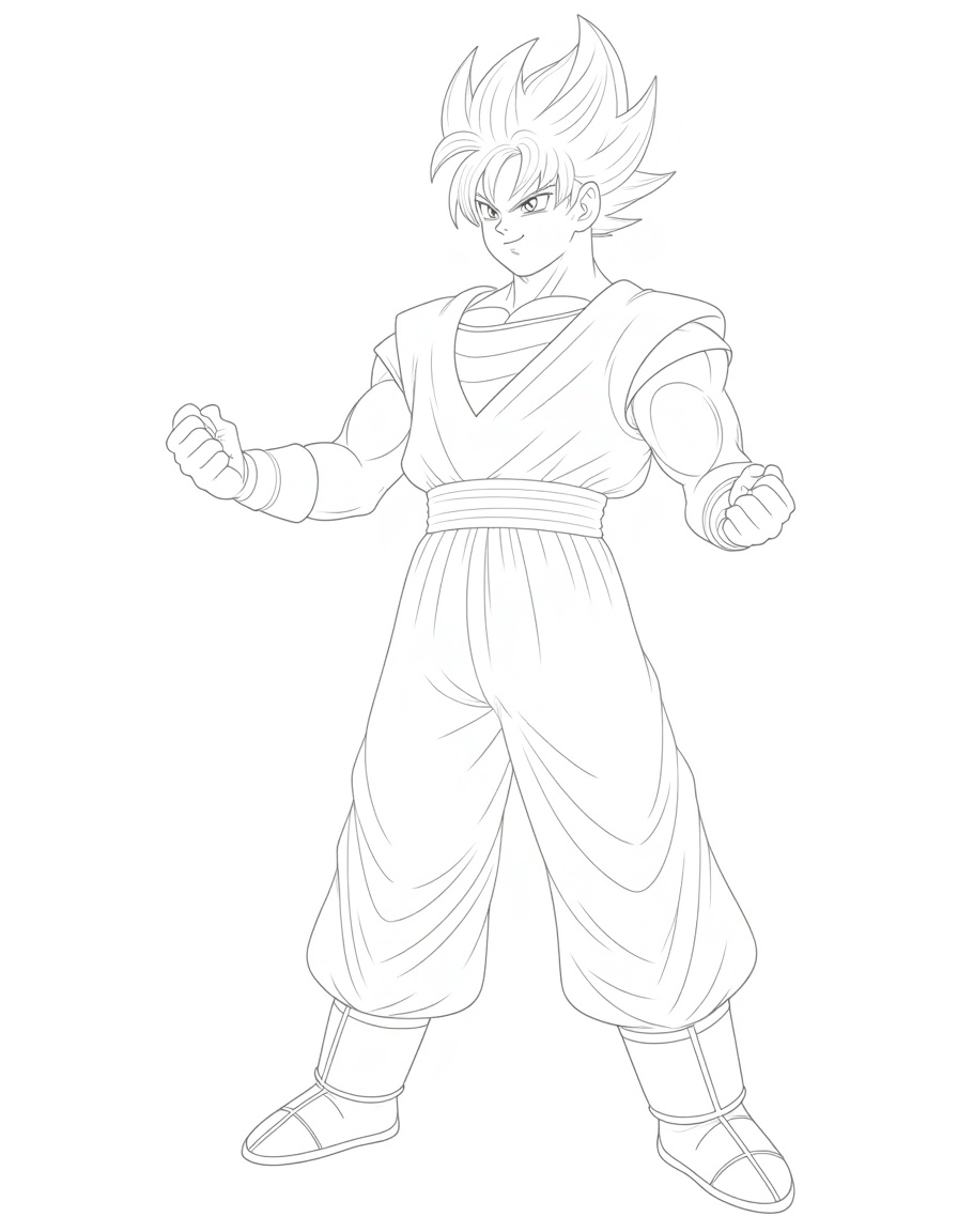 desenho goku para colorir