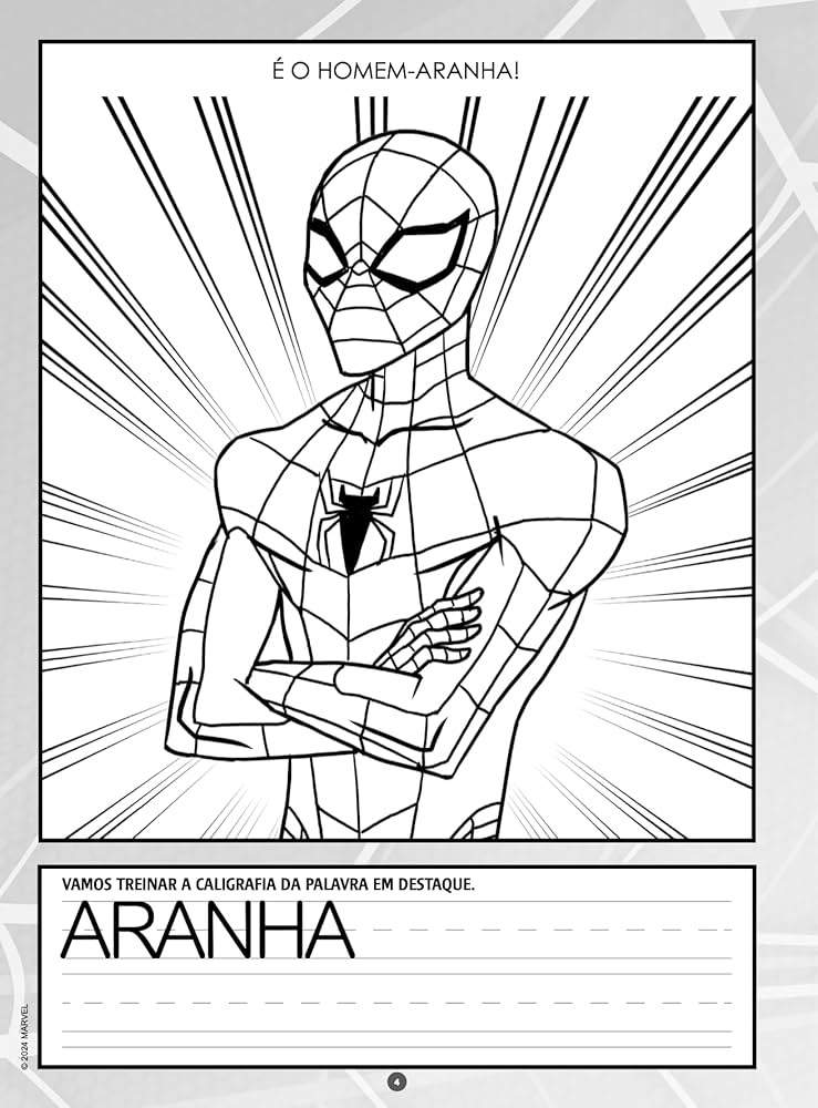 Atividades com Homem-Aranha: Desenhos para crianças pequenas