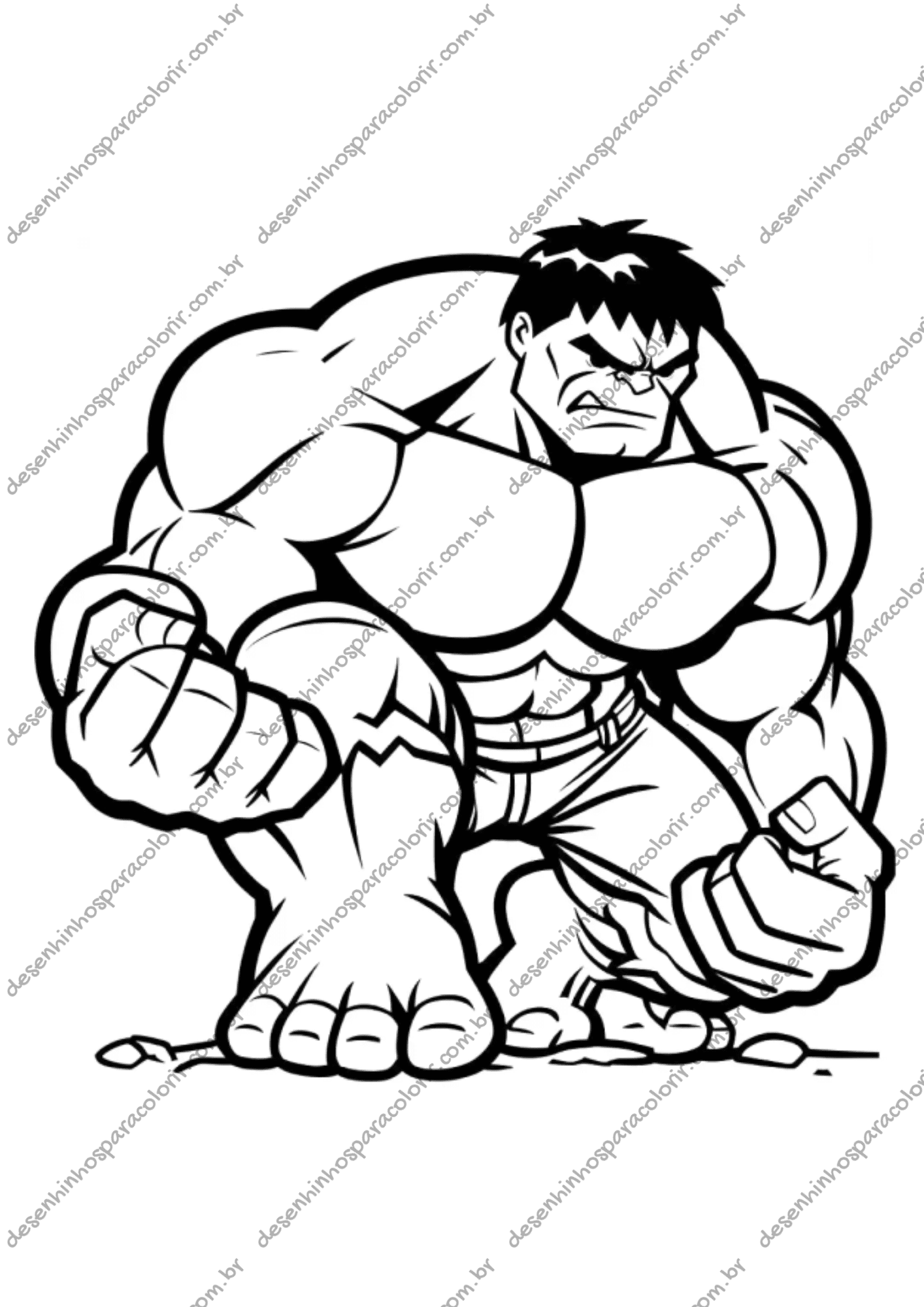 desenho hulk para colorir