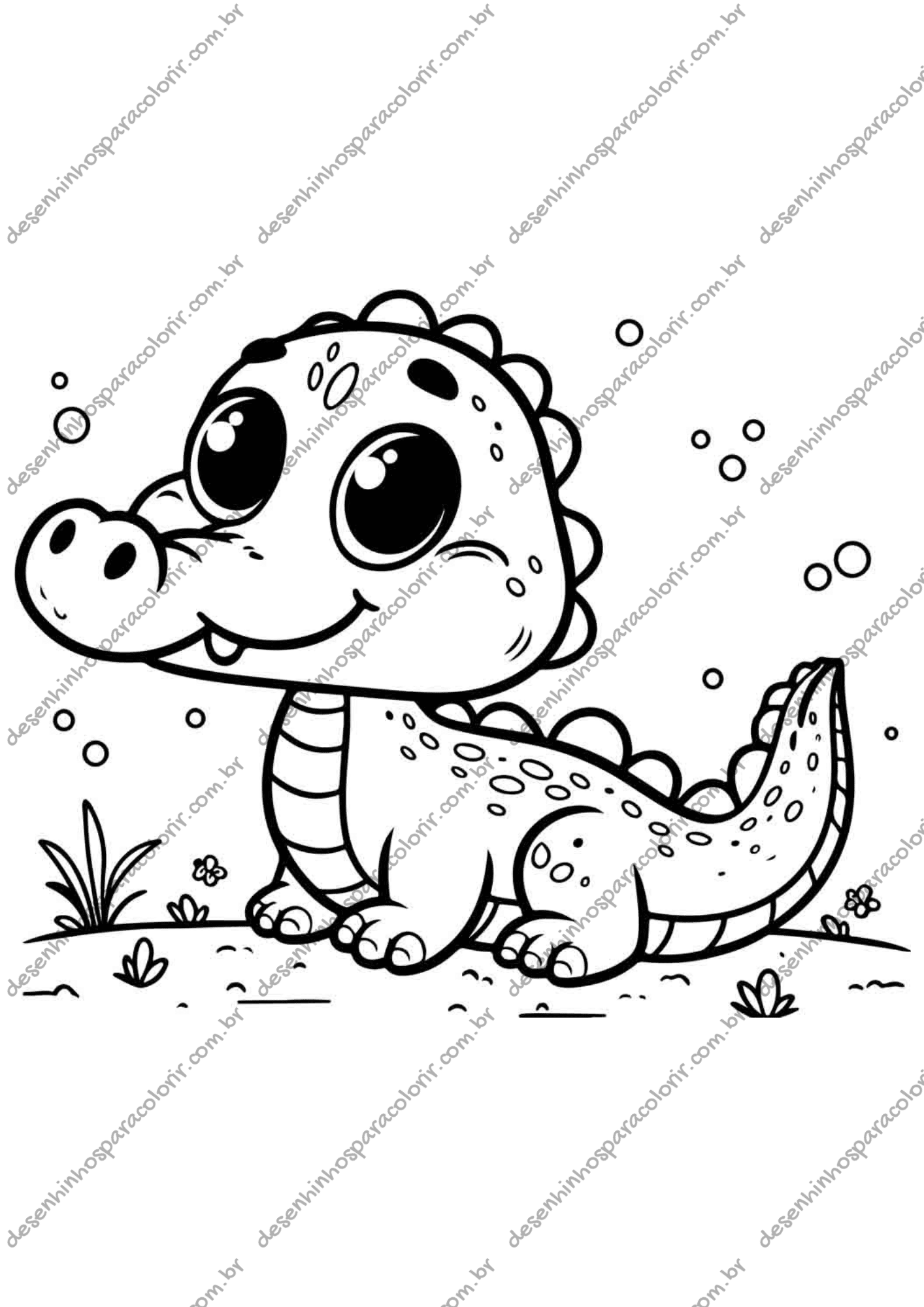 desenho jacare para colorir