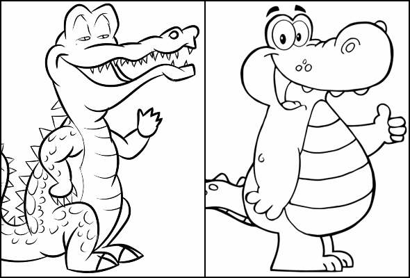 desenho jacare para colorir