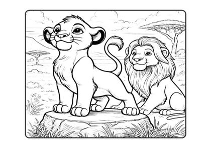 desenho leão para colorir