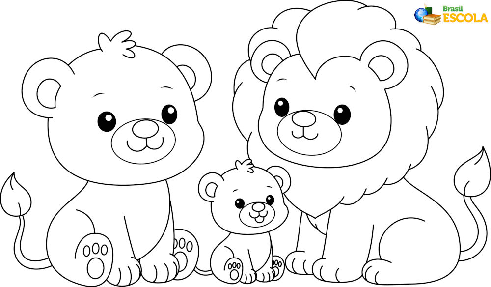 desenho leão para colorir