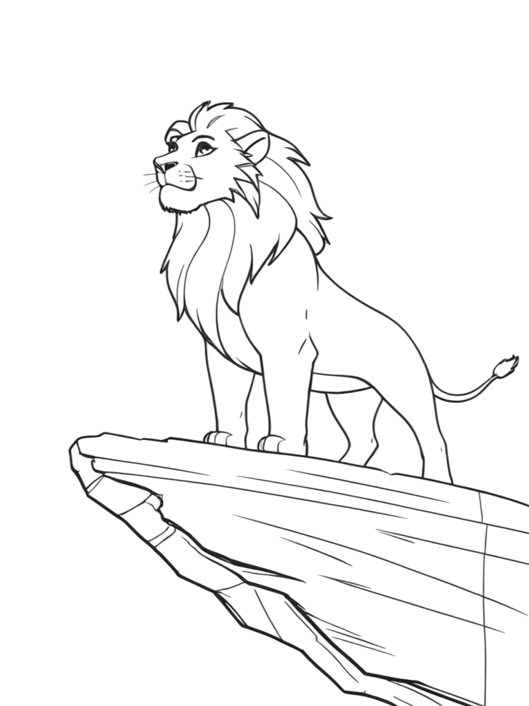 desenho leão para colorir