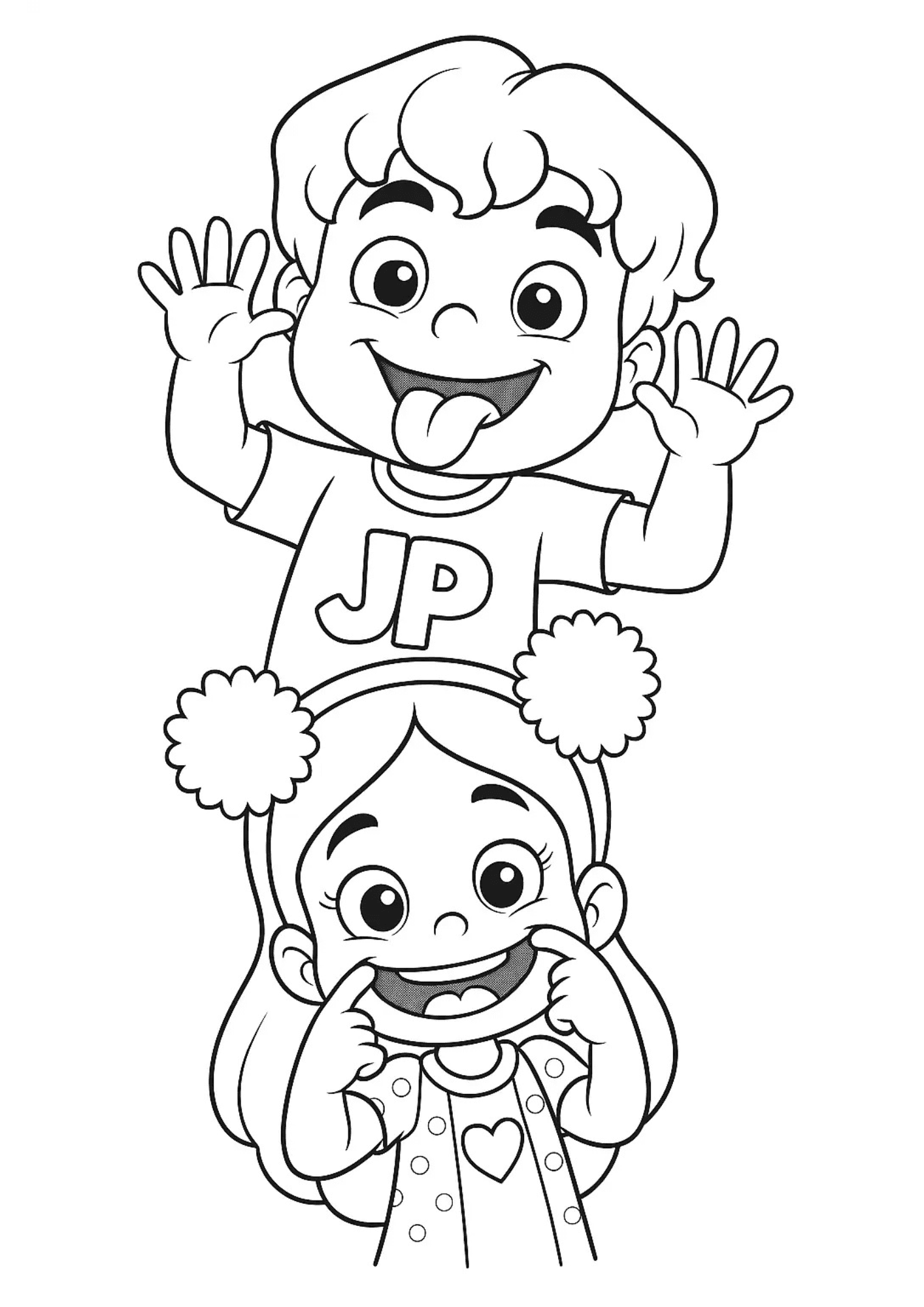 desenho maria clara e jp para colorir