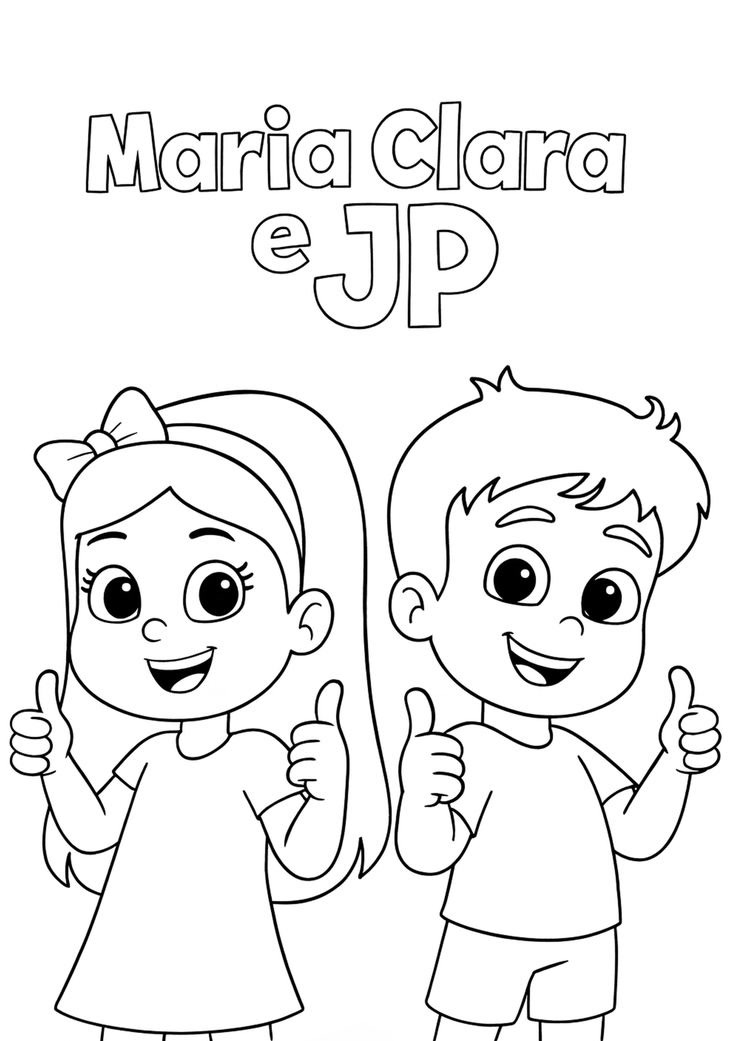desenho maria clara e jp para colorir