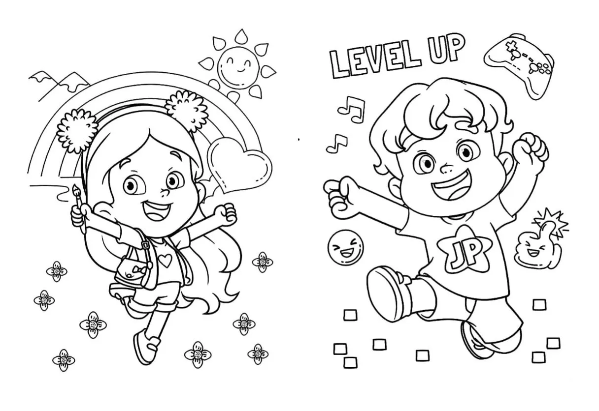 desenho maria clara e jp para colorir