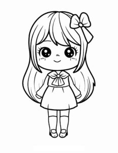 desenho menina para colorir