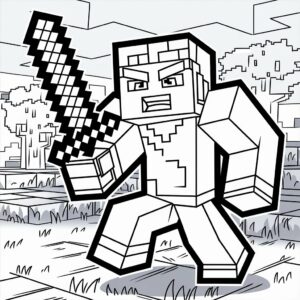 desenho minecraft para colorir