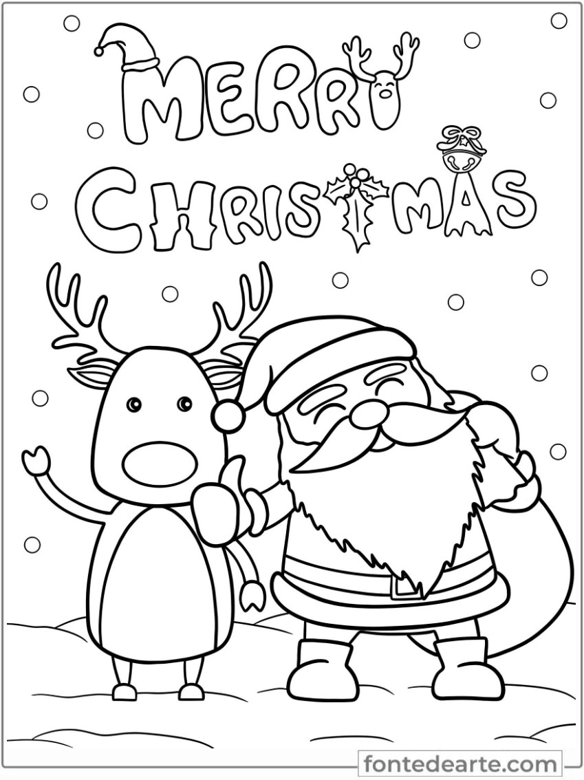 desenho papai noel para colorir