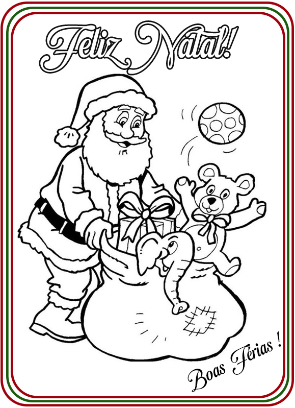 desenho papai noel para colorir