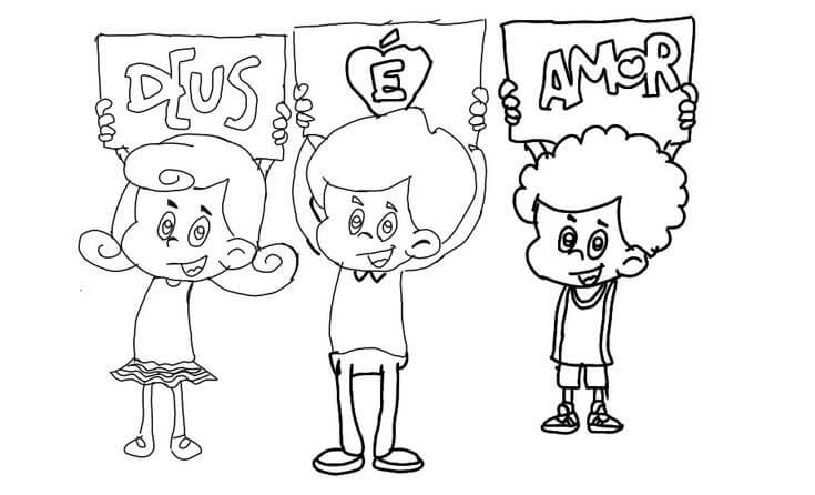 personagens 3 palavrinhas para pintar
