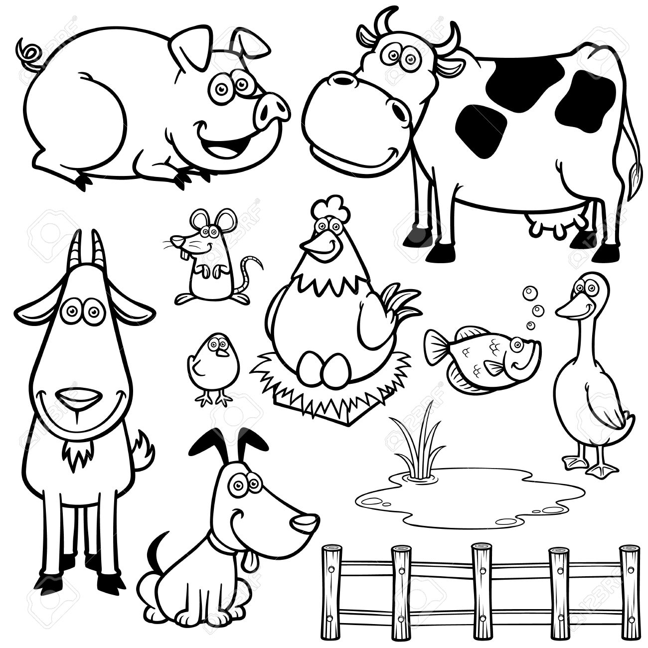 moldes de animais de fazenda para imprimir