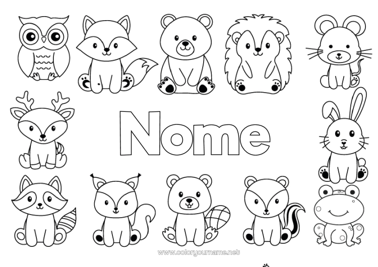 páginas para colorir animais da floresta